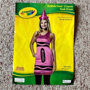 Girls Crayola Bubble Gum Crayon dress costume